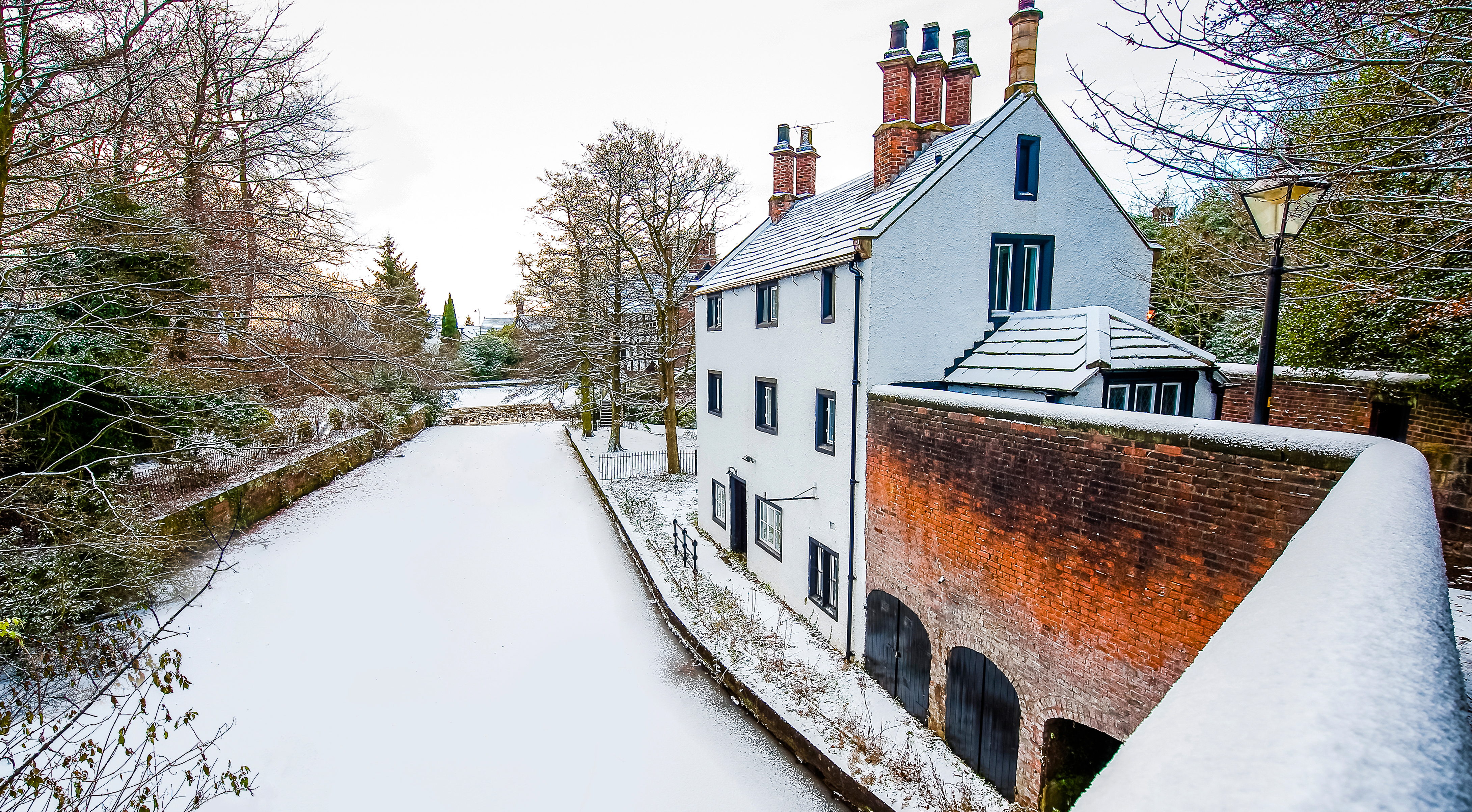 Bridgewater Canal frozen in winter