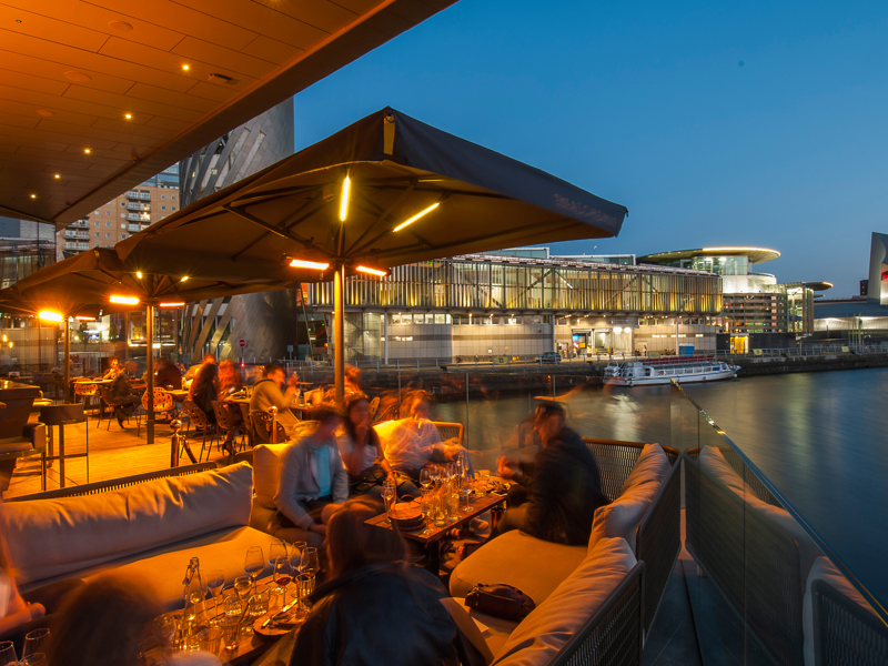 A bar in Salford Quays