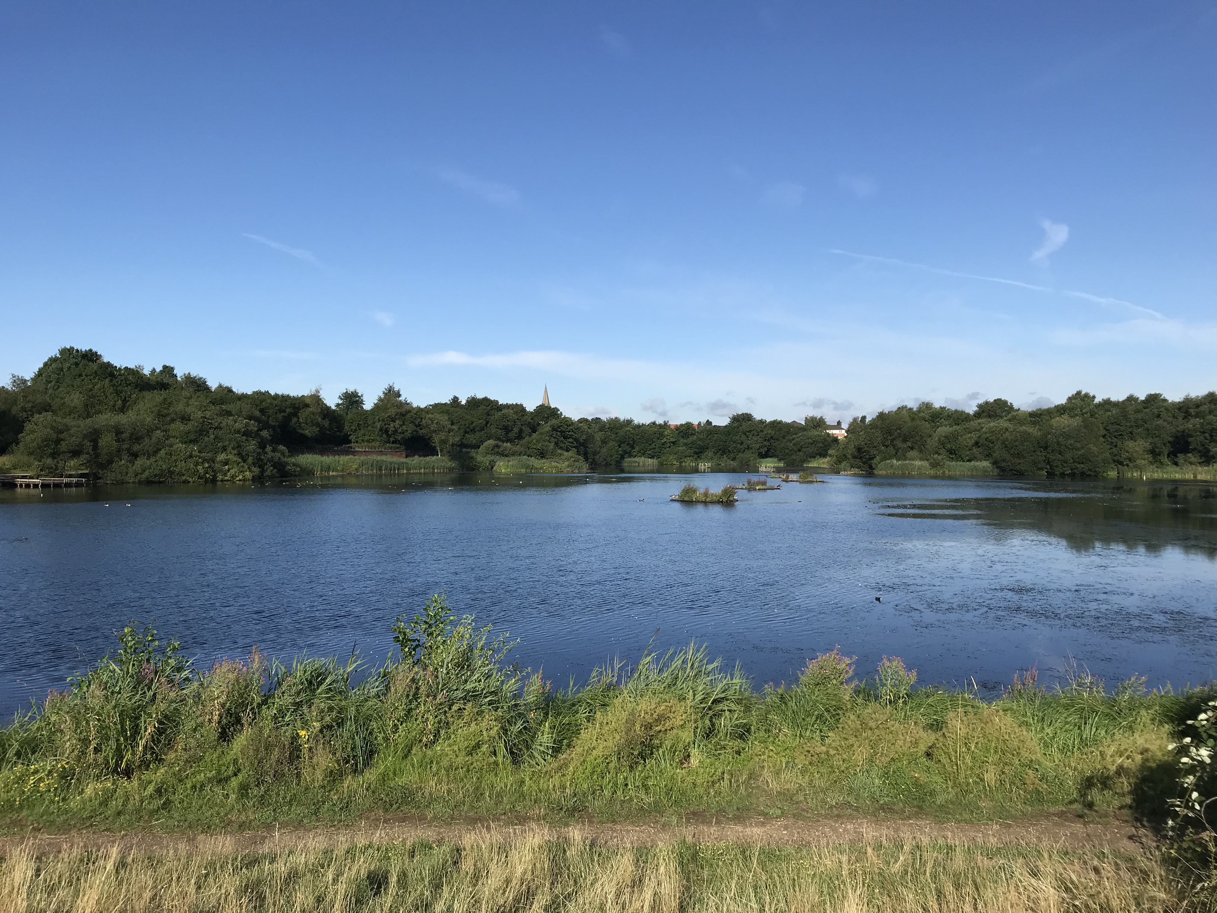 The lake in Blackleach Country Park