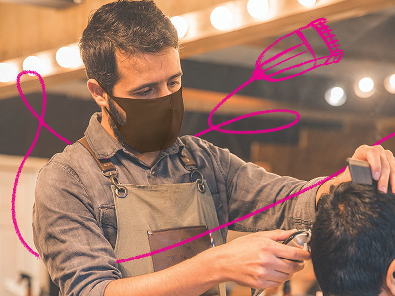 A barber cutting some hair