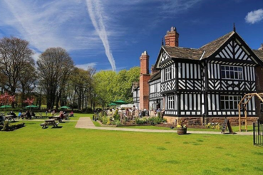 An image of the outside of Worsley Old Hall
