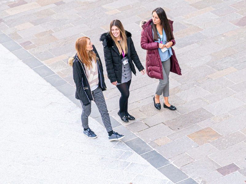 Women walking at work